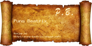 Puns Beatrix névjegykártya